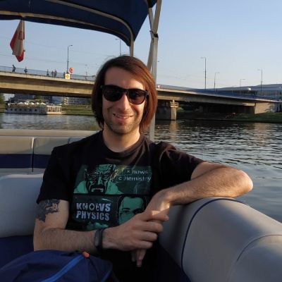 Yo, de paseo por el Vístula